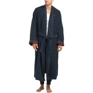 BARBOUR Cotton Tartan Trim Robe